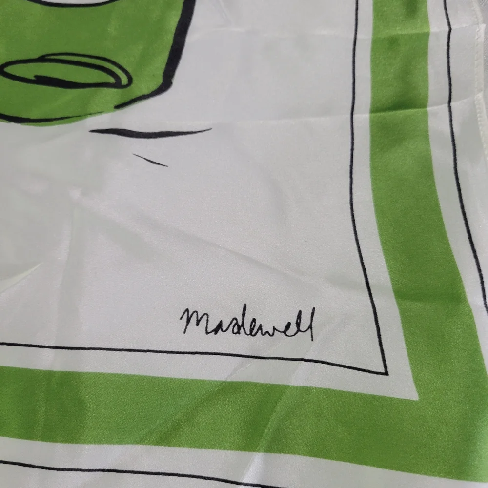 Madewell Graphic-Print Silk Bandana Wine Italy - Picture 4 of 4